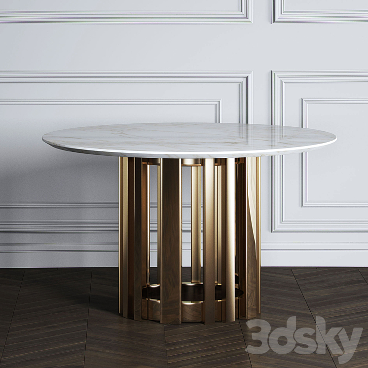 Circle Dining table My Imagination Lab 3DS Max - thumbnail 2