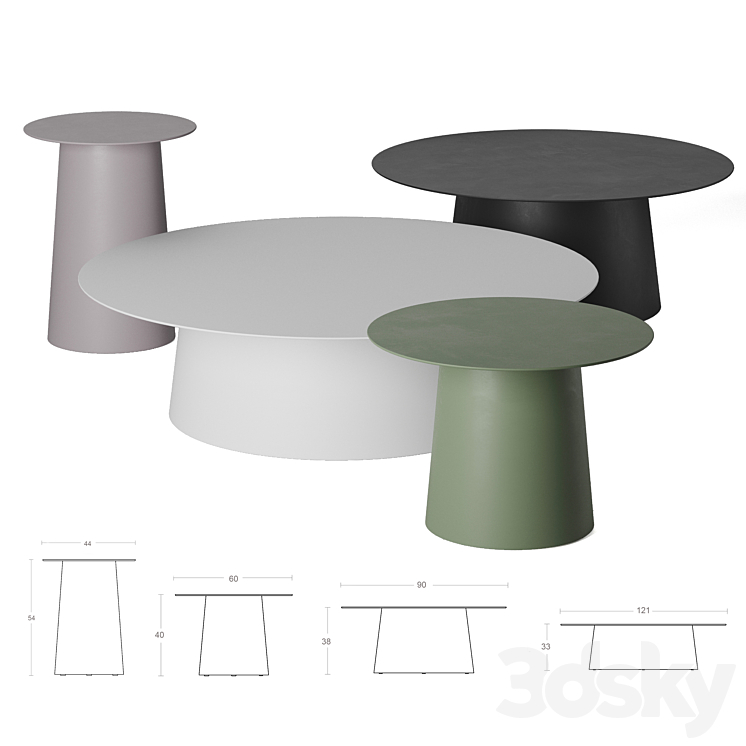 Circula table set. Blu Dot. 3DS Max - thumbnail 2