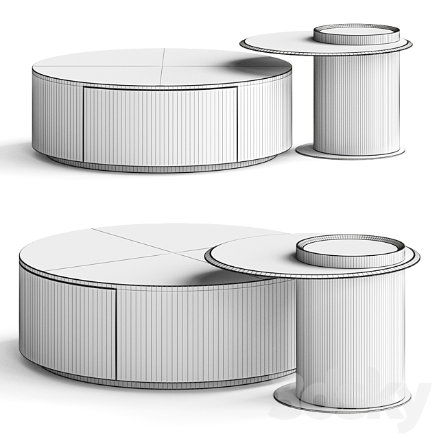 Circular Tea Coffee Table 3ds Max - thumbnail 2