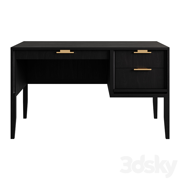 City Writing desk small (drawers on the right) 3DS Max Model - thumbnail 1