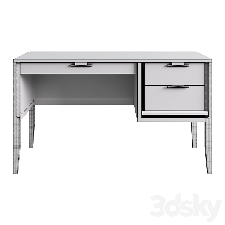 City Writing desk small (drawers on the right) 3DS Max Model - thumbnail 2