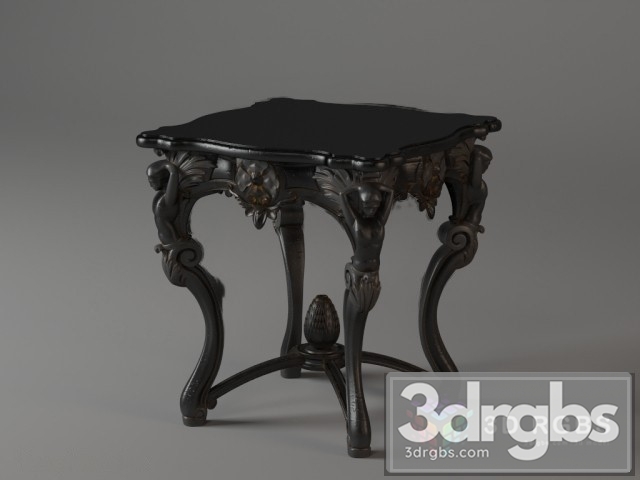 Classic Black Wood Table 3dsmax Download - thumbnail 1