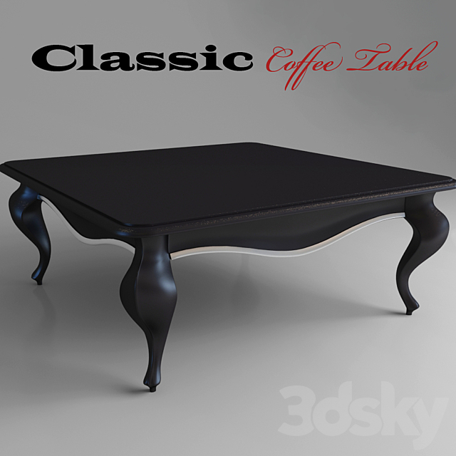 Classic Coffee Table 3DS Max Model - thumbnail 2