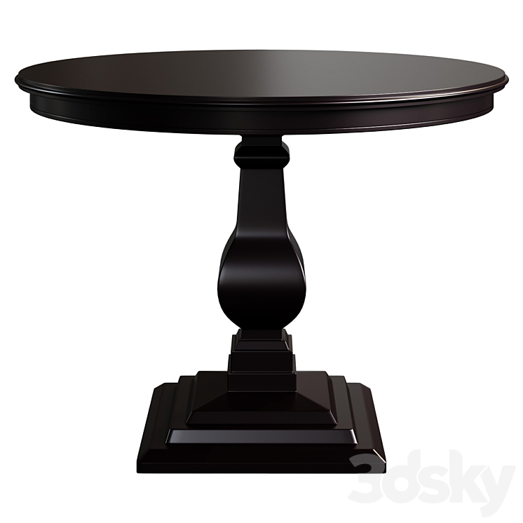 Classic round dining table 3DS Max Model - thumbnail 1