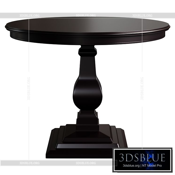 Classic round dining table 3DS Max - thumbnail 3