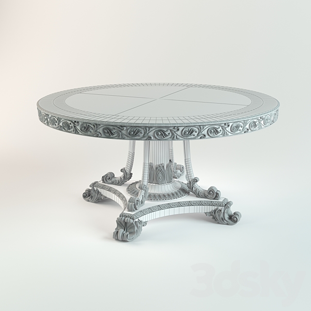 Classical Round Table 3DSMax File - thumbnail 2