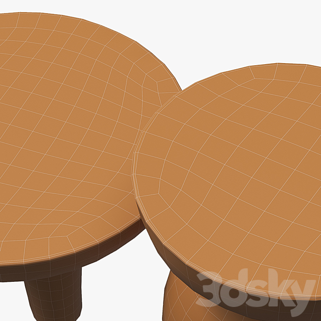 Clay side tables 3DS Max Model - thumbnail 3