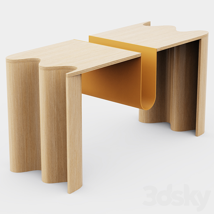 Cloth coffee table 3DS Max Model - thumbnail 1
