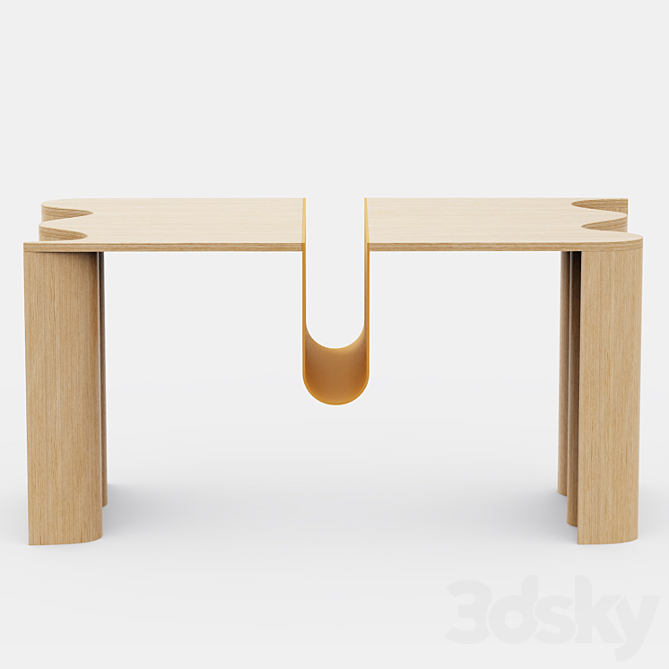 Cloth coffee table 3DS Max Model - thumbnail 2