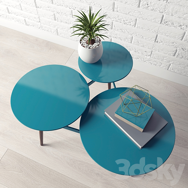 Clover Coffee Table 3DS Max Model - thumbnail 2