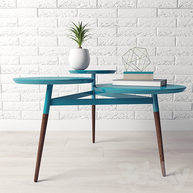 Clover Coffee Table 3DS Max Model - thumbnail 3