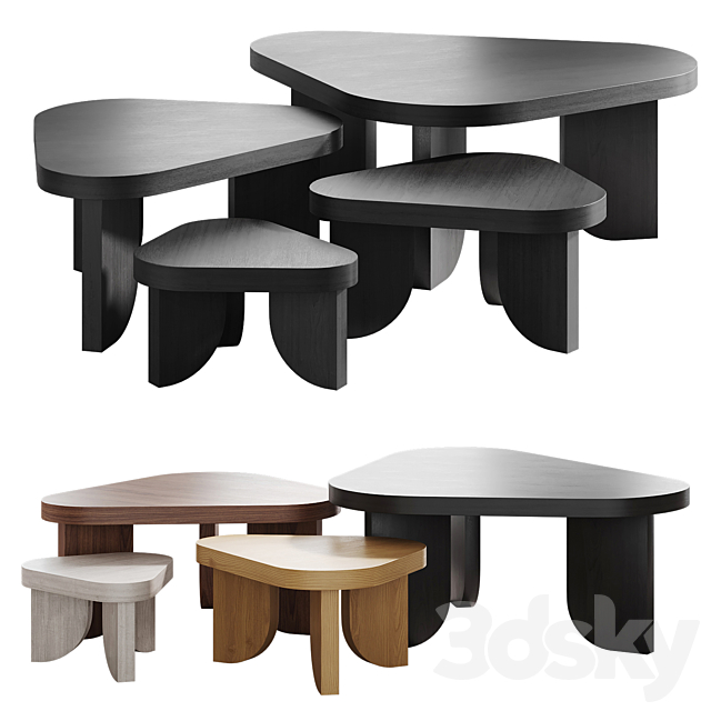 Cobble coffee tables 3ds Max - thumbnail 1