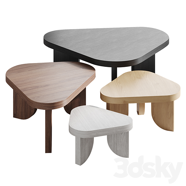 Cobble coffee tables 3ds Max - thumbnail 2