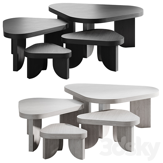 Cobble coffee tables 3ds Max - thumbnail 3