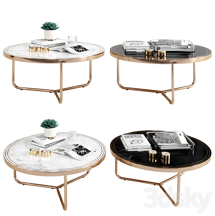 Coco Republic Hollywood Coffee Table 3DS Max - thumbnail 1