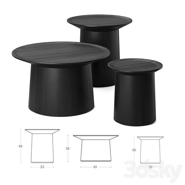 COCO table set. Blu Dot. 3DS Max - thumbnail 2