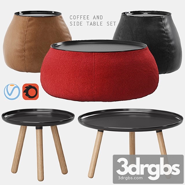 Coffee and side table set 2 3dsmax Download - thumbnail 1