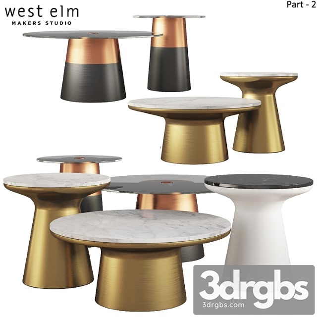 Coffee & side tables west elm Part-02 2 3dsmax Download - thumbnail 1