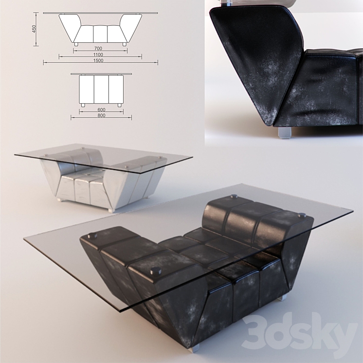 coffee table 3DS Max - thumbnail 1