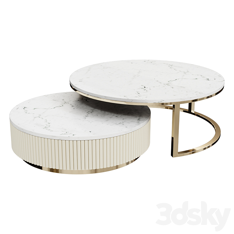 Coffee table 90*90*40 cm coffee table 3DS Max Model - thumbnail 3