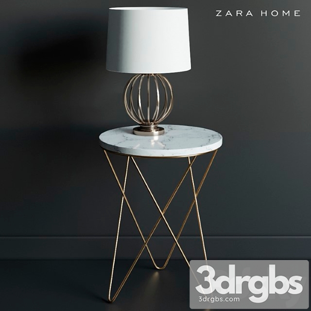 Coffee table and lamp zara home 2 3dsmax Download - thumbnail 1