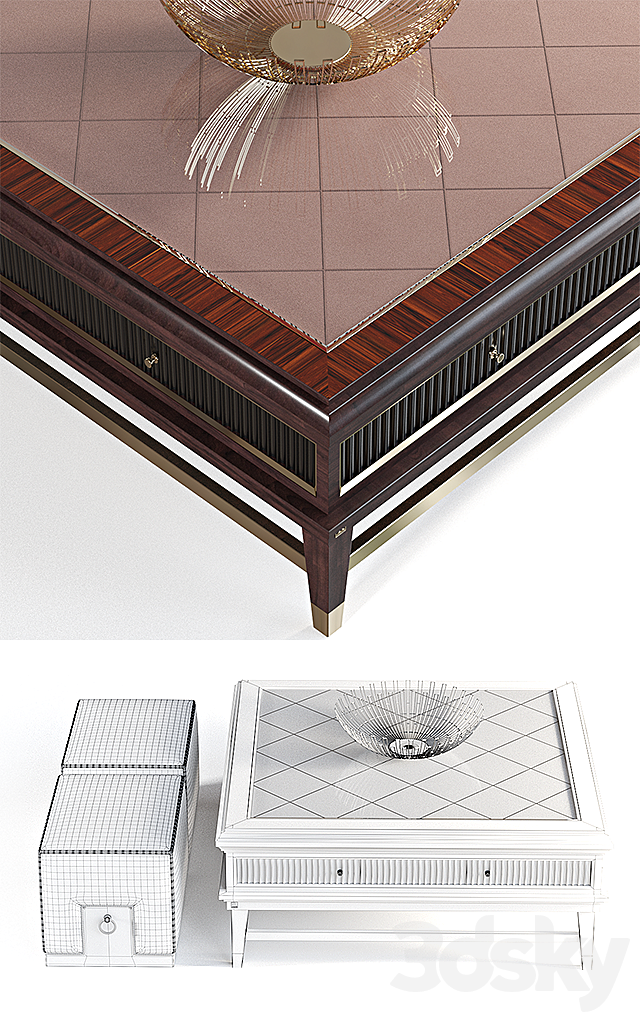 Coffee table and pouf 3DSMax File - thumbnail 3