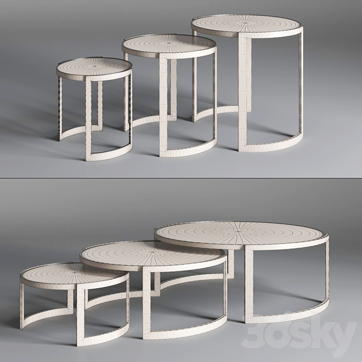 Coffee table ANYA Fendi Casa 3DS Max - thumbnail 2