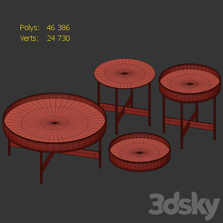 Coffee table Arena 3DS Max - thumbnail 2