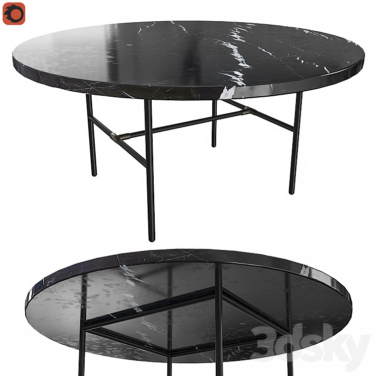 Coffee table Botello La Redoute 3DS Max - thumbnail 2