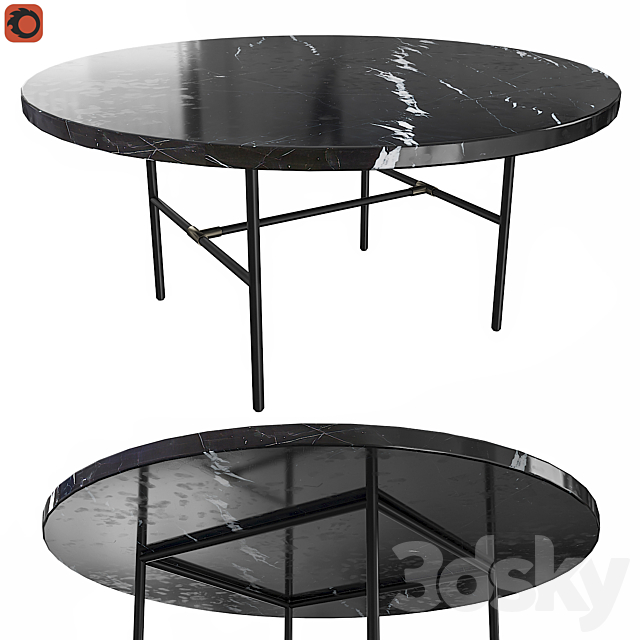 Coffee table Botello La Redoute 3DS Max Model - thumbnail 2