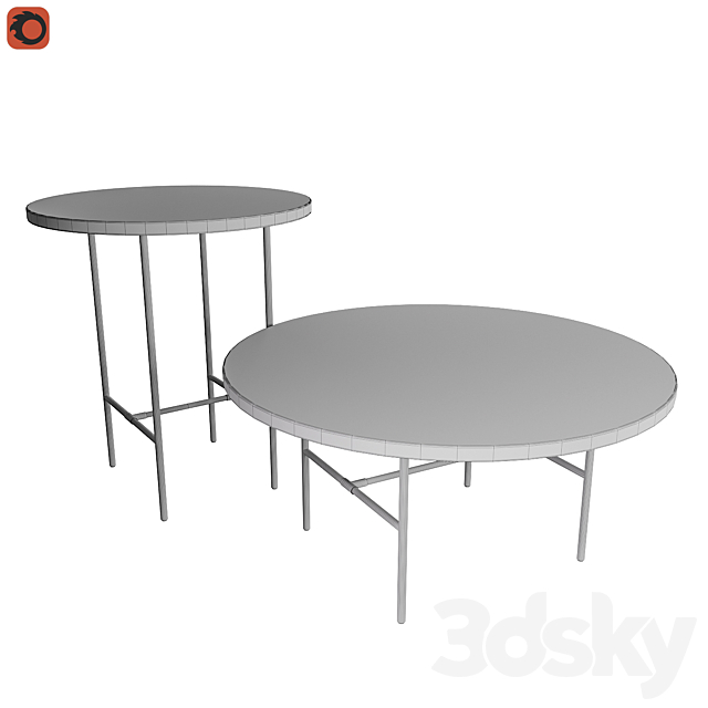 Coffee table Botello La Redoute 3DS Max Model - thumbnail 3