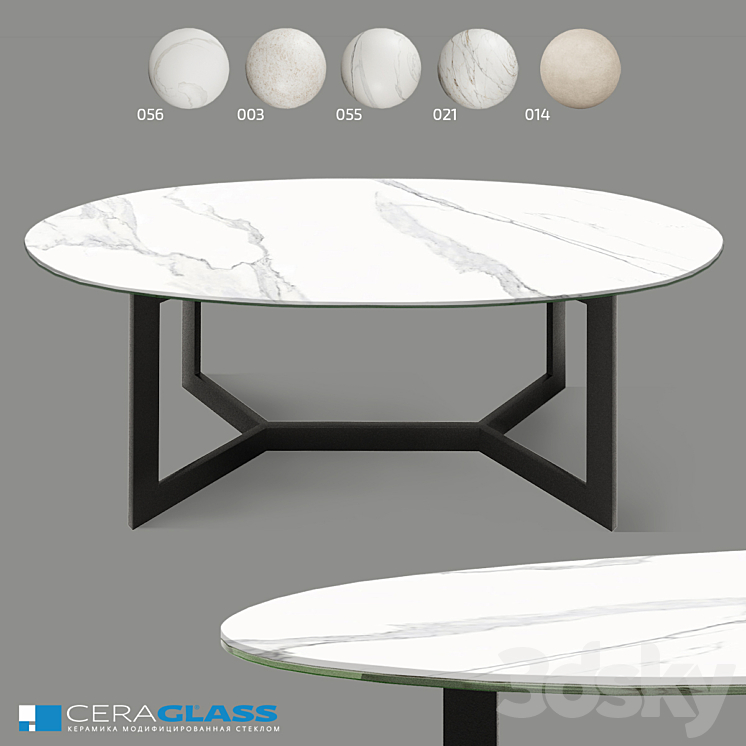 Coffee table Ceraglass CGO-000_X 3DS Max - thumbnail 1