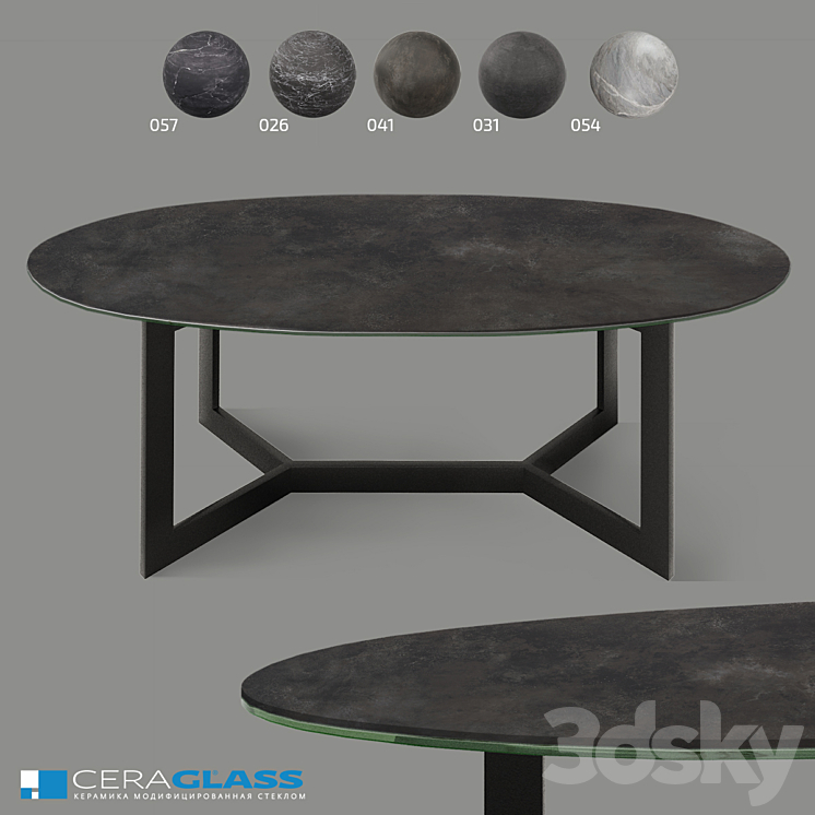 Coffee table Ceraglass CGO-000_X 3DS Max - thumbnail 2