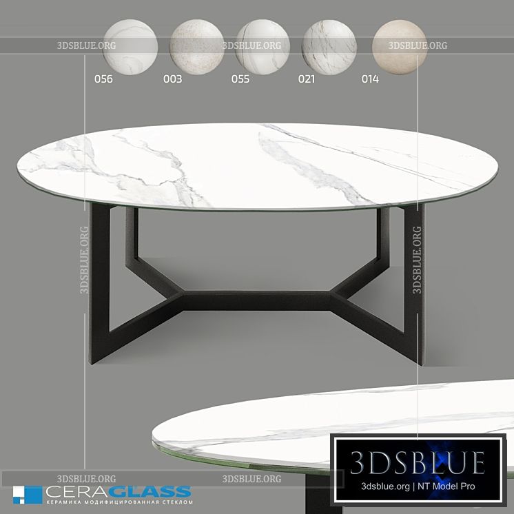 Coffee table Ceraglass CGO-000_X 3DS Max - thumbnail 3