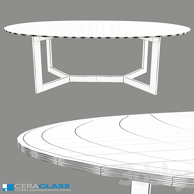 Coffee table Ceraglass CGO-000_X 3dsMax Model - thumbnail 7