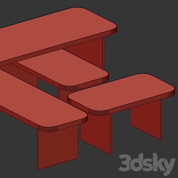 Coffee table Clive Minotti 3DS Max - thumbnail 2