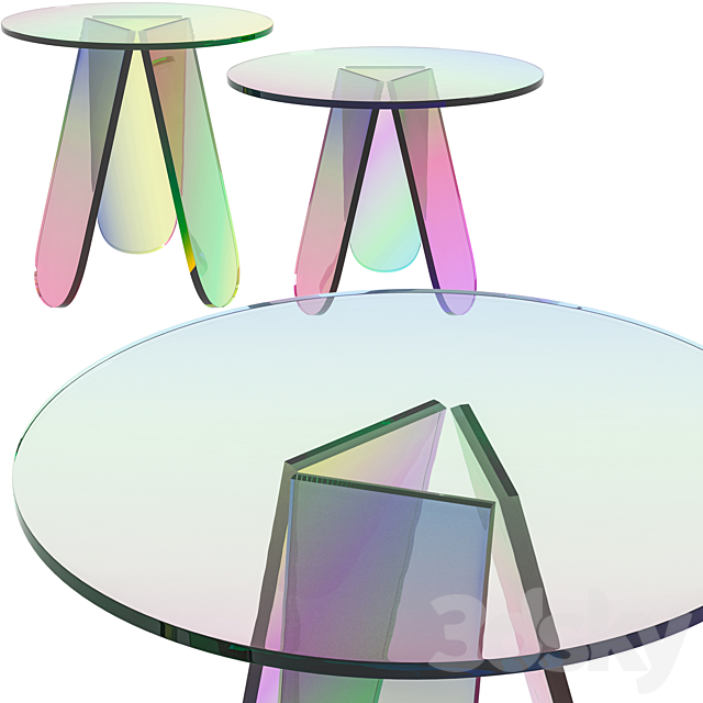 Coffee table Corner design Prism 3DS Max Model - thumbnail 1