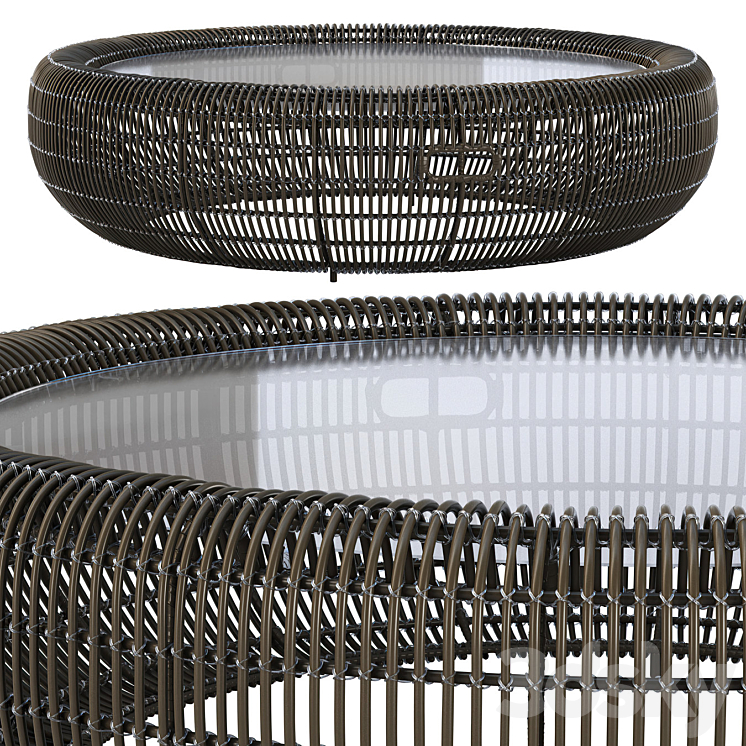 Coffee table Croissant \/ Metal coffee table by Kenneth Cobonpue 3DS Max - thumbnail 1