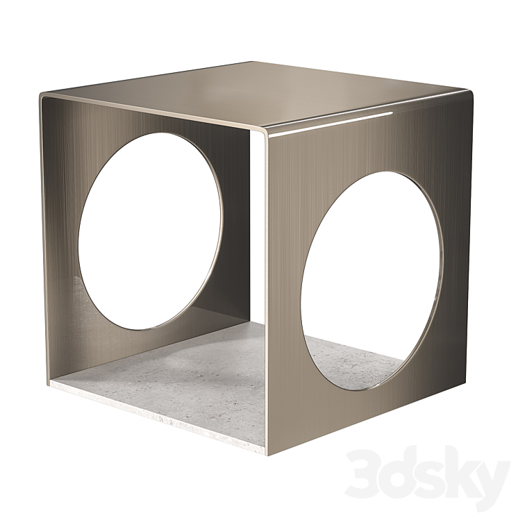 Coffee table Cube Circle 3DS Max Model - thumbnail 3