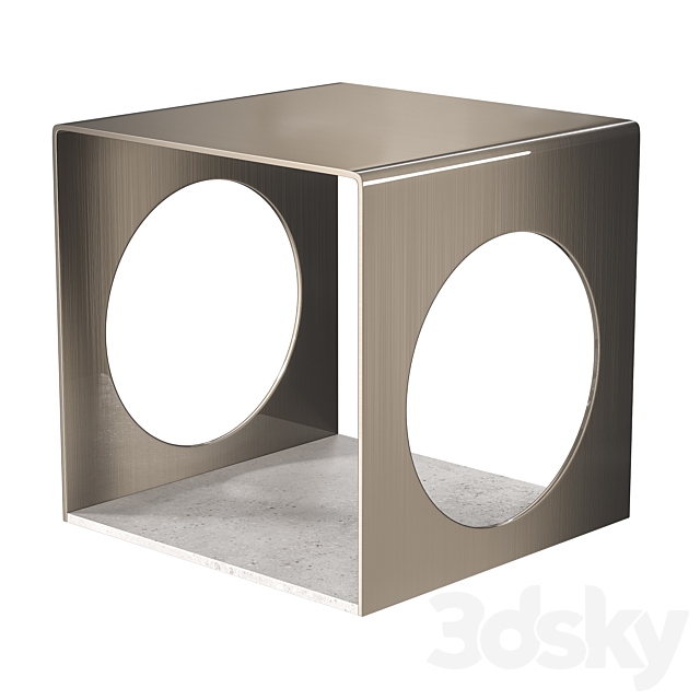 Coffee table Cube Circle 3DSMax File - thumbnail 1