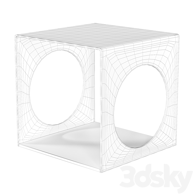 Coffee table Cube Circle 3DSMax File - thumbnail 2