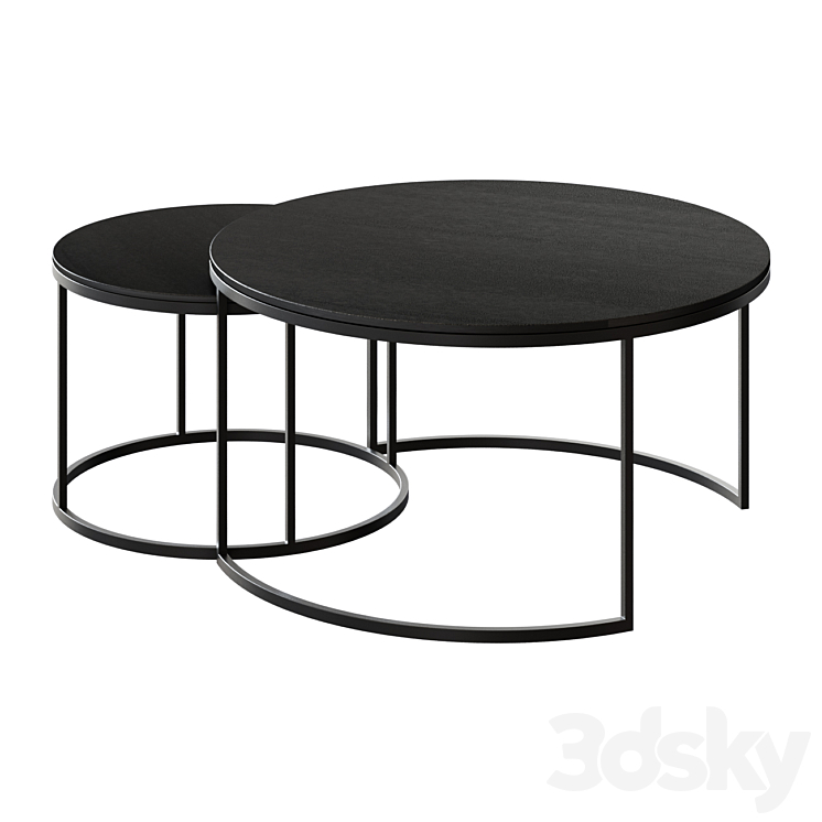 Coffee table Duke Round Metal Nesting Coffee Tables coffee table 3DS Max Model - thumbnail 3