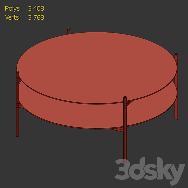 Coffee table Duotone circular 3DSMax File - thumbnail 2