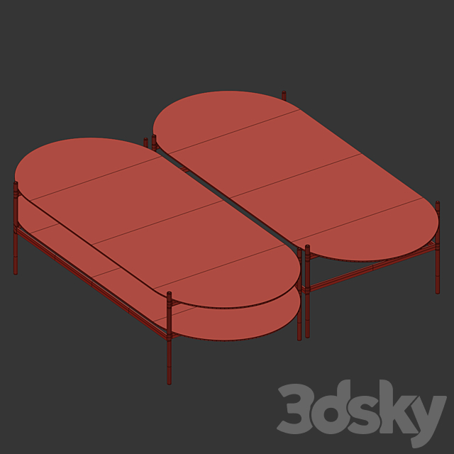 Coffee table Duotone Pill 3DS Max Model - thumbnail 2