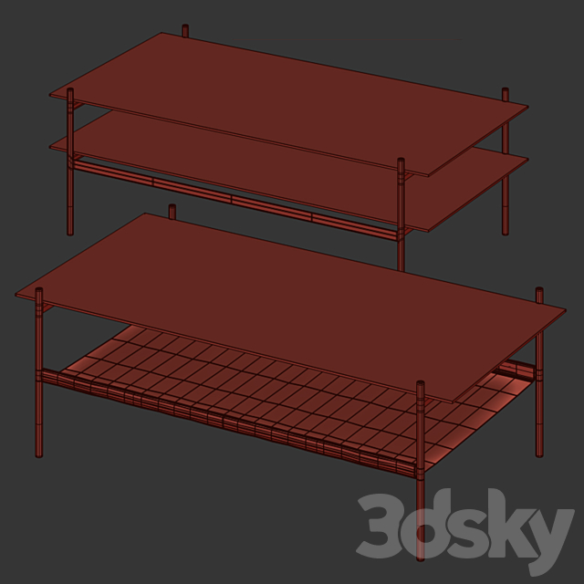 Coffee table Duotone Rectangular 3DSMax File - thumbnail 2