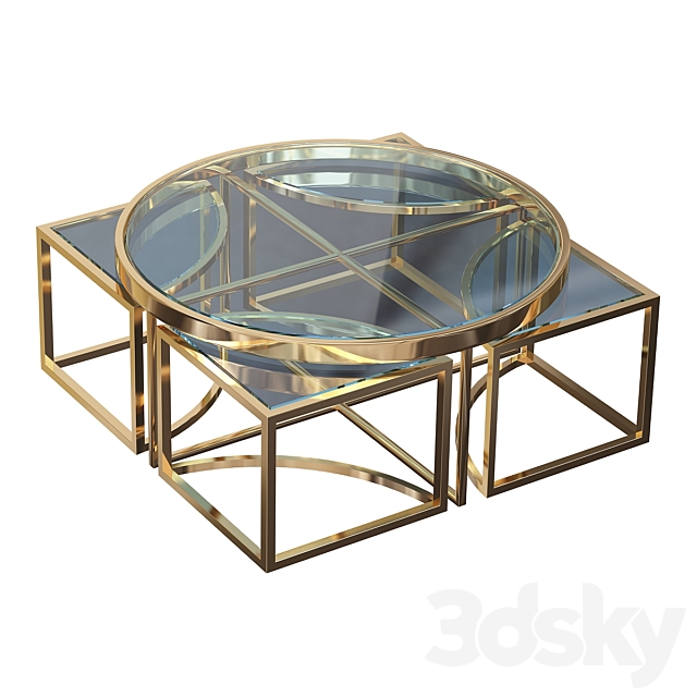 Coffee table Eichholtz Coffee Table Padova Gold 3DS Max Model - thumbnail 2