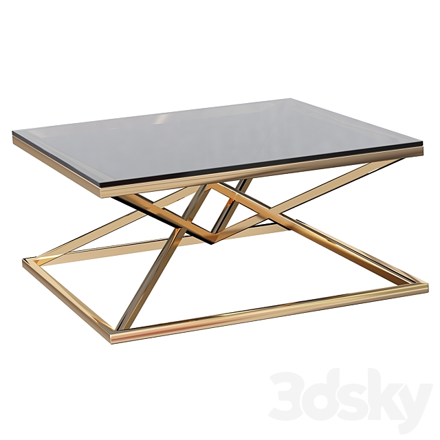 Coffee table Eichholtz Coffee Table Padova Gold 3DS Max Model - thumbnail 3