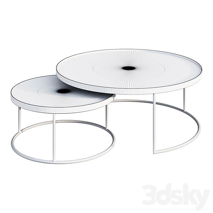 Coffee table ETHNICRAFT ROUND TRAY TABLE SET VAN 2 coffee table 3DS Max - thumbnail 2