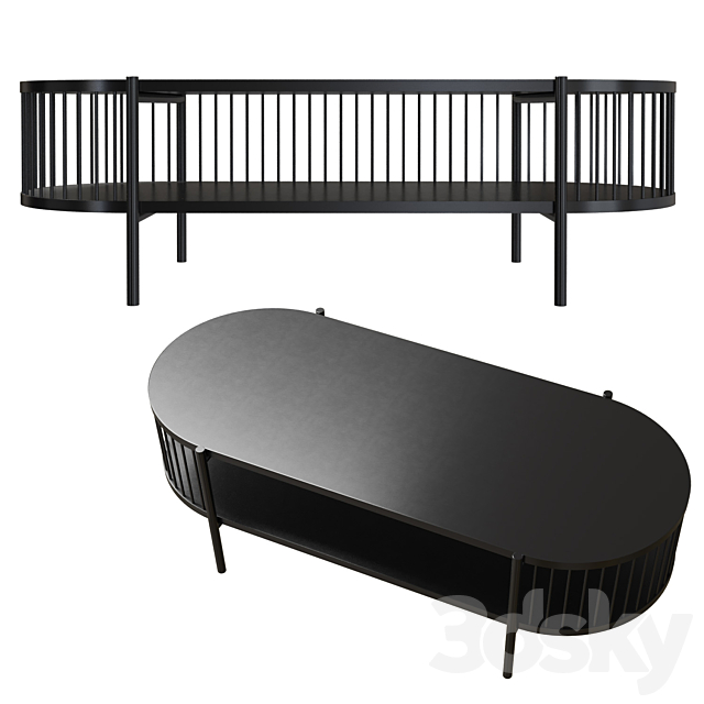 Coffee table Haris Black from Divan ru 3DS Max Model - thumbnail 2