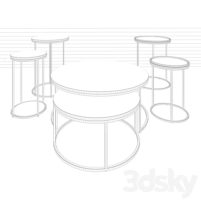 Coffee Table – Industrial Style 3DS Max Model - thumbnail 3